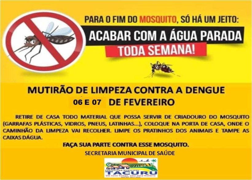 Prefeitura de Colniza realiza mutirão de limpeza e combate à Dengue