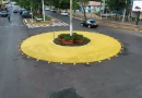 Antiga ilha de trânsito da Avenida Presidente Vargas é transformada em rotatória em Iguatemi