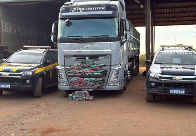 Motorista é preso levando cocaína em estepes de carreta